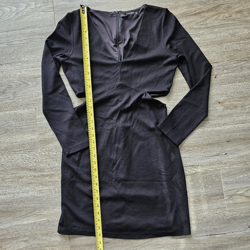 Zara Trafuluc Bodycon Cutout Long Sleeve Black Dress - Picture 7 of 8